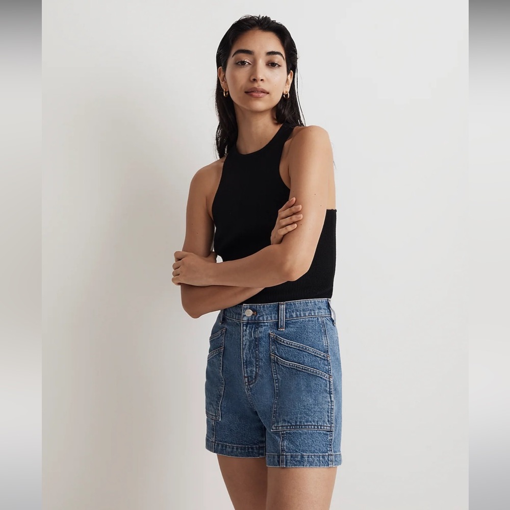 Madewell Blue High-Rise Jean Shorts